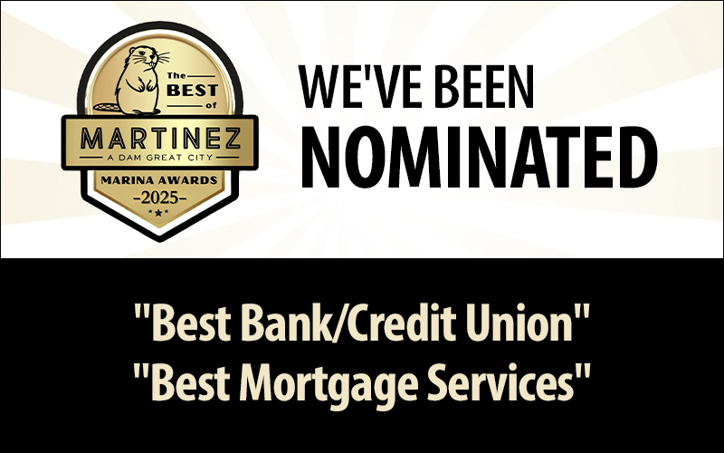 We've been nominated. Best Bank/Credit Union and Best Mortgage Services.