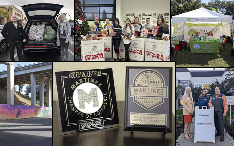 Photo collage of community involvement activities.