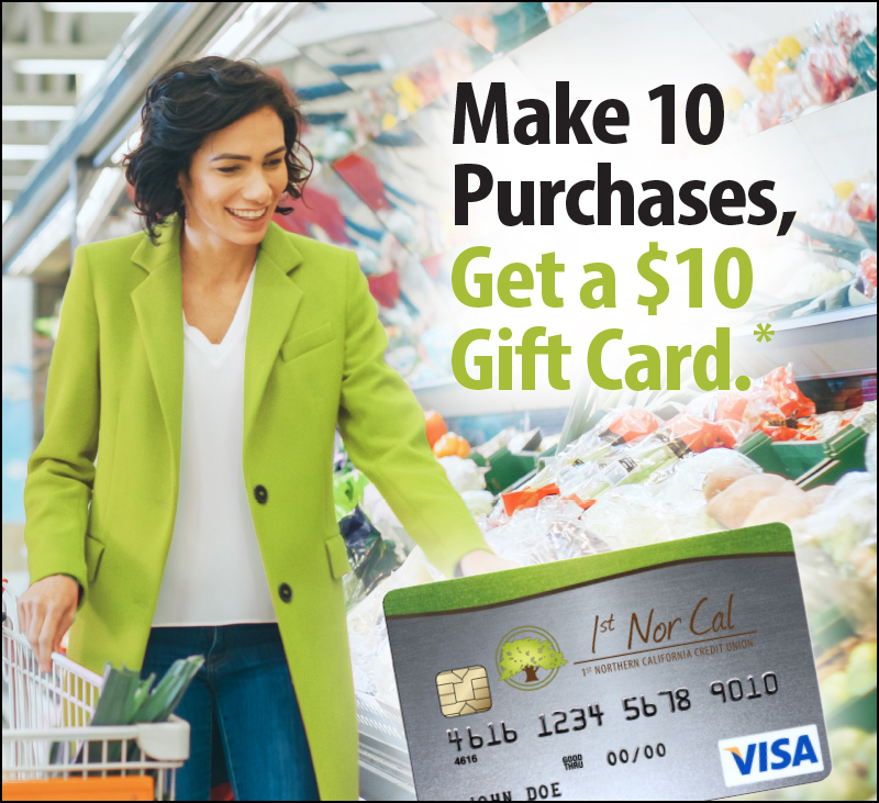Make 10 Purchases, Get a $10 Gift Card.