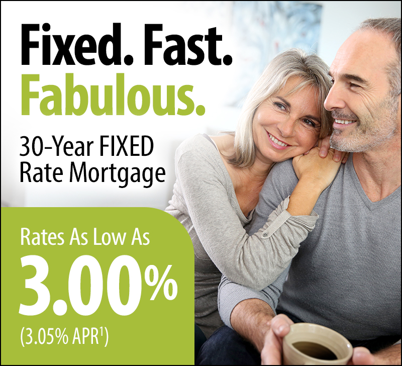 Fixed. Fast. Fabulous. 30-Year Fixed Rate Mortgage. 3.00% APR.