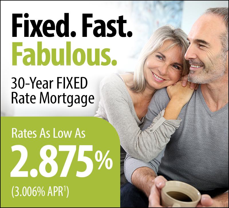 Fixed. Fast. Fabulous. 30-Year Fixed Rate Mortgage. 2.875% APR.