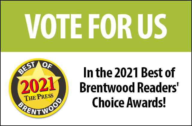 Vote for us in the 2021 Best of Brentwood Readers' Choice Awards!