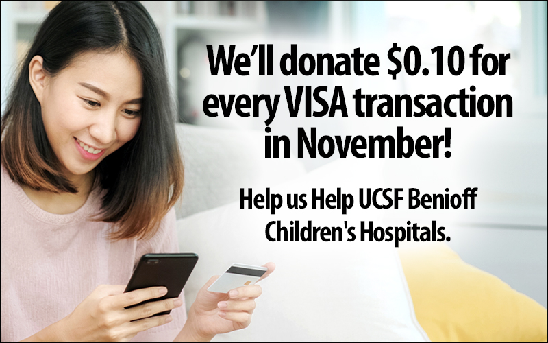 We'll donate $0.10 for every VISA transaction in November!