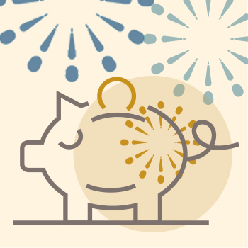 New Year's themed Piggy Bank 