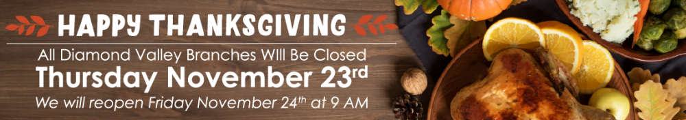 All Diamond Valley Branches Will Be Closed Monday October 9, 2023 for Columbus Day.