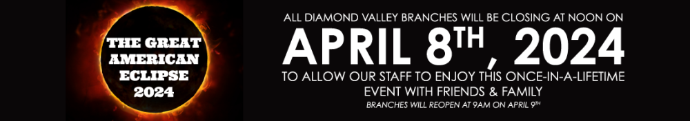 We will be closing at noon on April 8th, 2024 to allow our staff and enjoy the once-in-a-lifetime Eclipse.