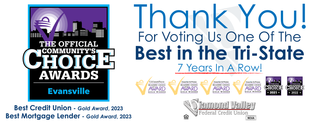 THANK YOU for voting us Best Credit Union & Best Mortgage Lender Gold Award winners in the 2023 Community's Choice Awards!