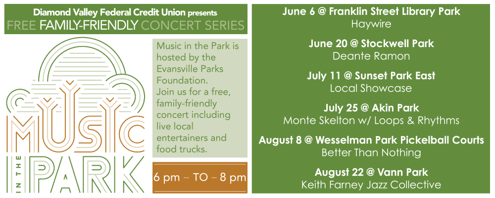 Diamond Valley Federal Credit Union is proud to present Music in the Park 2024.