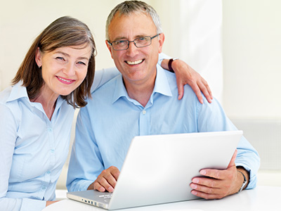 couple with a computer