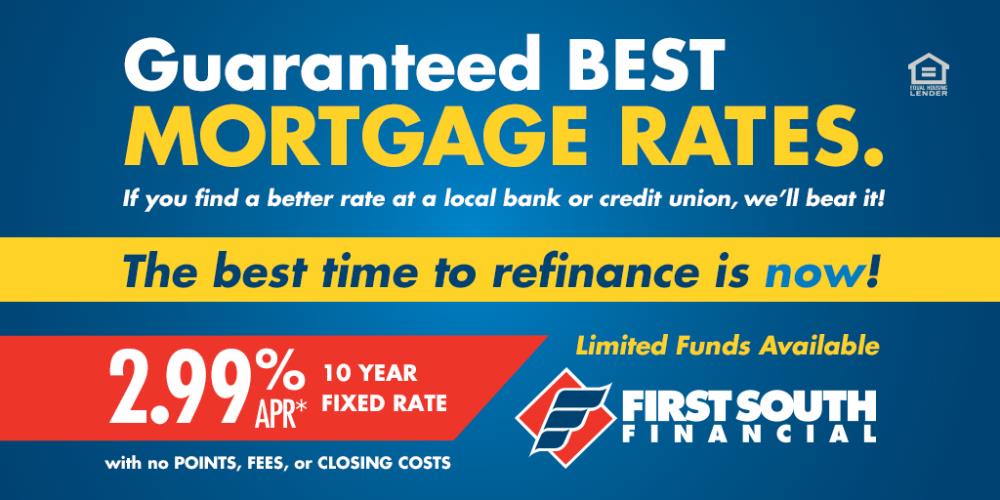 2.99% APR for a 10 year fixed first mortgage - no points, fees or closing costs