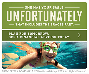 She has your smile. Unfortunately that includes the braces part. Plan for Tomorrow. See a financial advisor today.