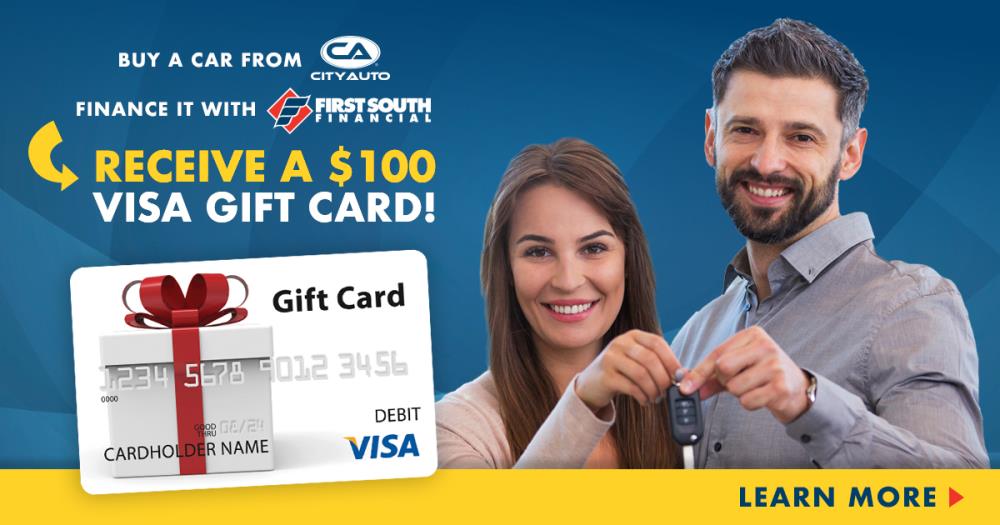 Buy a car from City Auto and get a $100 Visa Gift Card