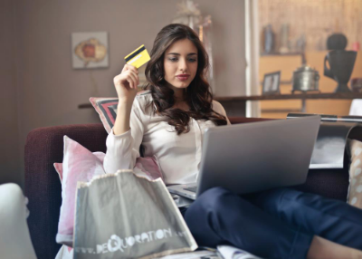 Woman shopping online