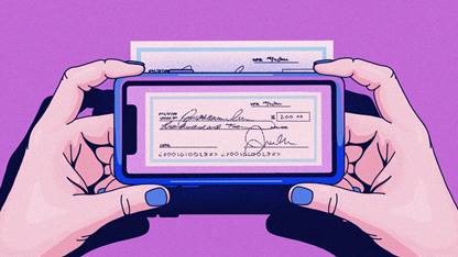 taking a picture of a check with a smartphone