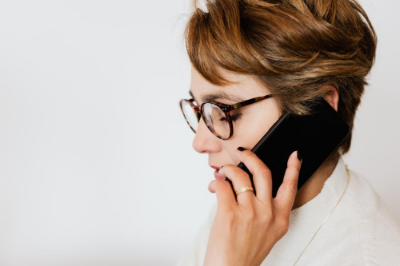 woman listening on a phone