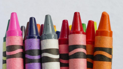 closeup of a group of crayons